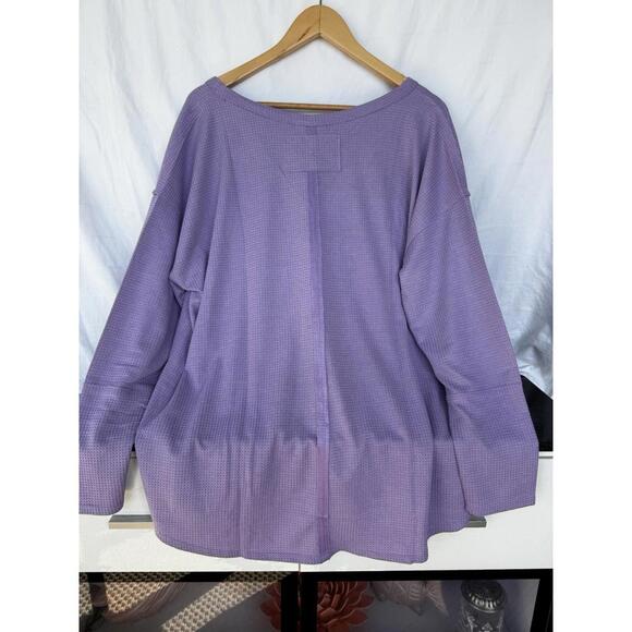 Andree NWT Waffle Knit Lavender Pullover Soft Cozy Lightweight  Thermal 3X - Picture 5 of 5
